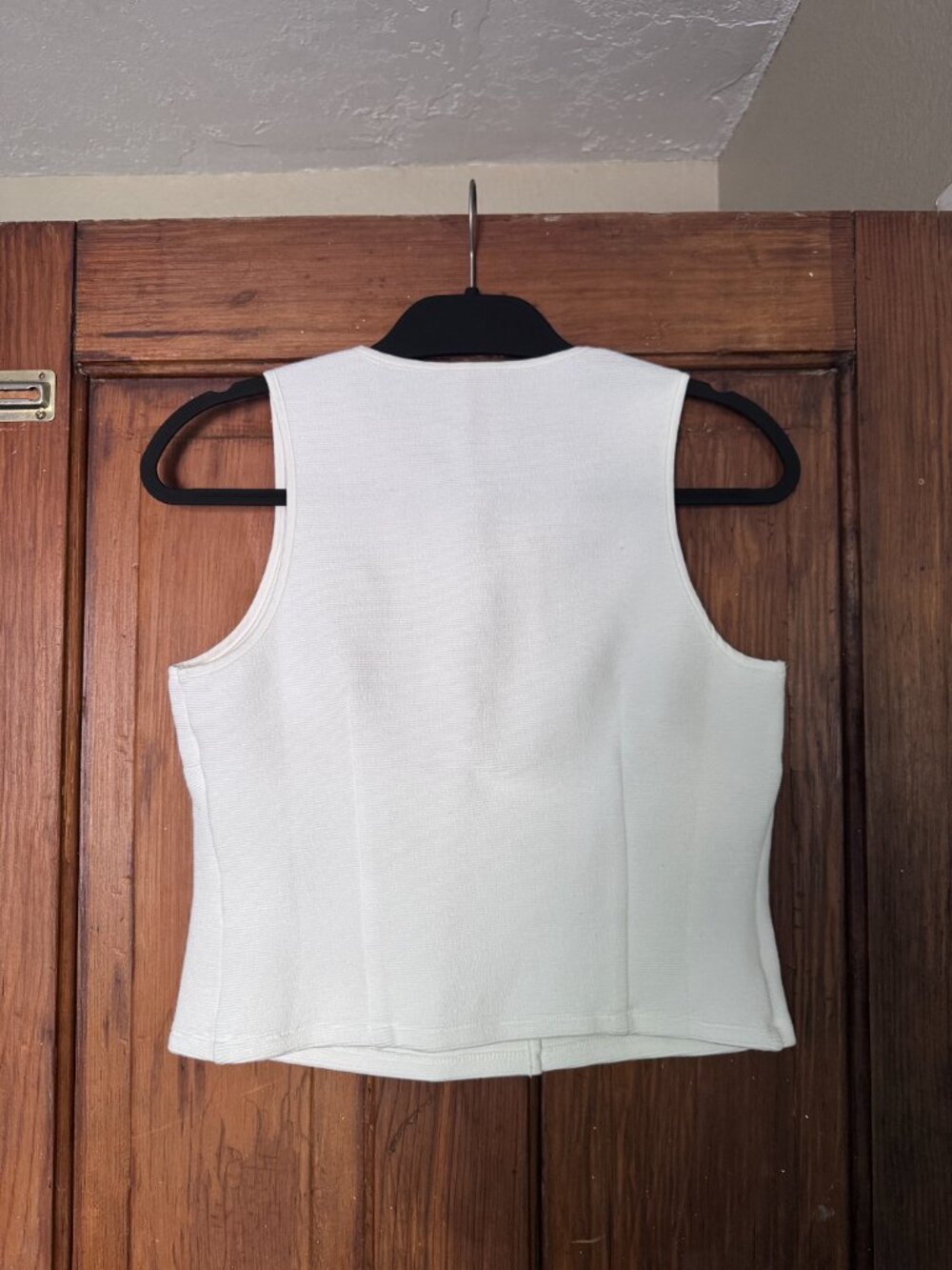 Dolan White Textured Double Breasted Button Tank Top XS NWT - Picture 4 of 4